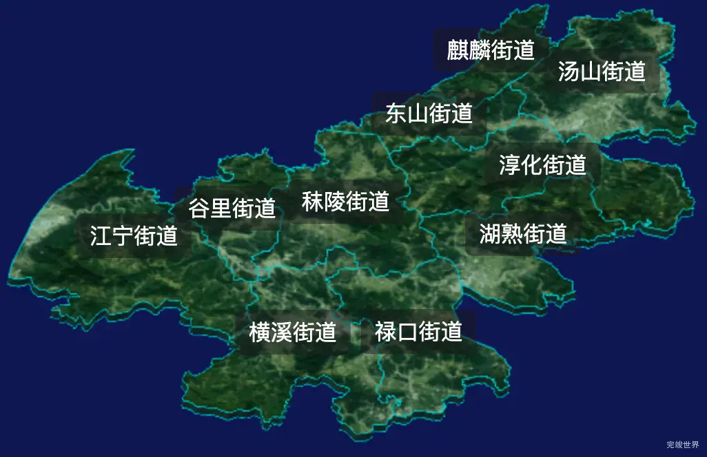 threejs南京市江宁区geoJson地图3d地图自定义贴图加CSS2D标签